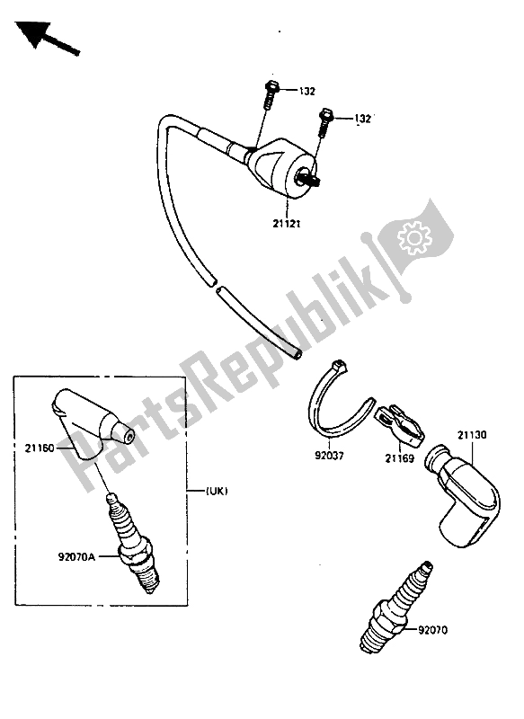 Toutes les pièces pour le Bobine D'allumage du Kawasaki KX 250 1987