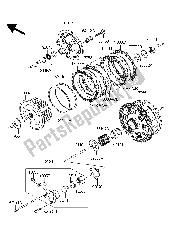 All parts for the Clutch of the Kawasaki ZZR 1400 ABS 2010