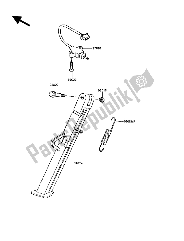 Todas as partes de Suporte (s) do Kawasaki KLR 600 1988