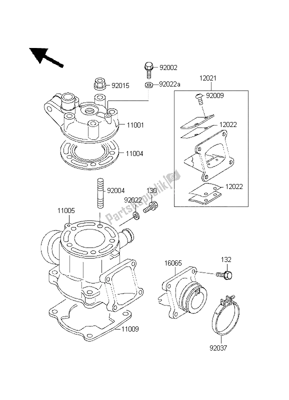 Tutte le parti per il Testata E Cilindro del Kawasaki KX 80 SW LW 1995