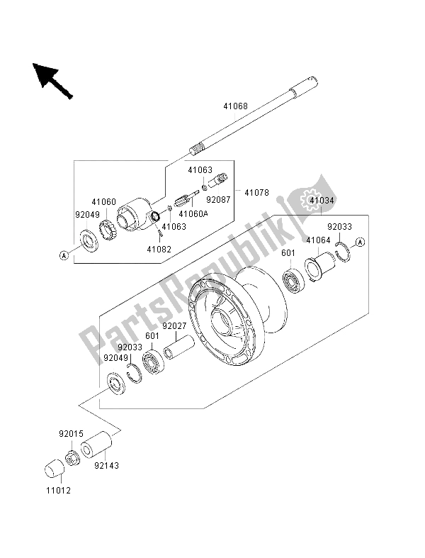 Toutes les pièces pour le Moyeu Avant du Kawasaki VN 1500 Drifter 1999