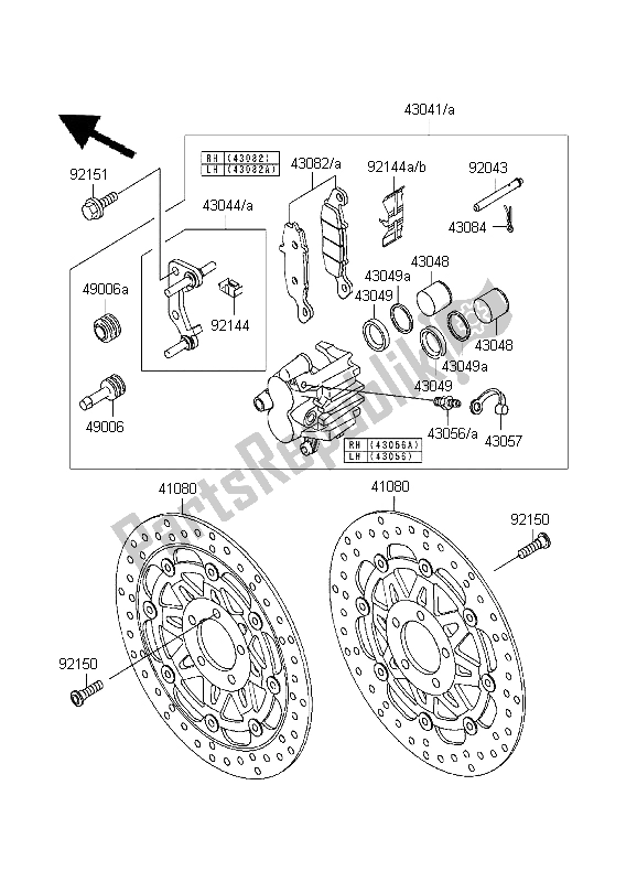 Todas las partes para Freno Frontal de Kawasaki ZR 7 750 1999