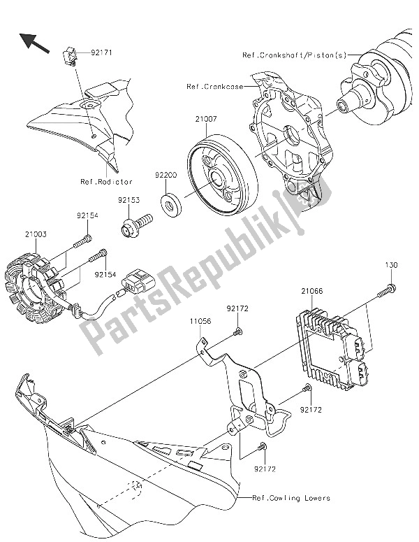 Tutte le parti per il Generatore del Kawasaki Ninja ZX 6R ABS 600 2016