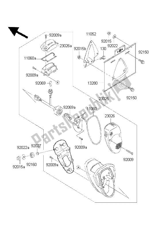 All parts for the Taillight of the Kawasaki VN 800 Drifter 2001