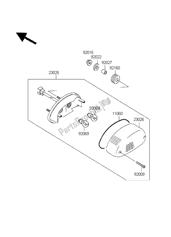 Alle onderdelen voor de Achterlicht van de Kawasaki VN 800 1999