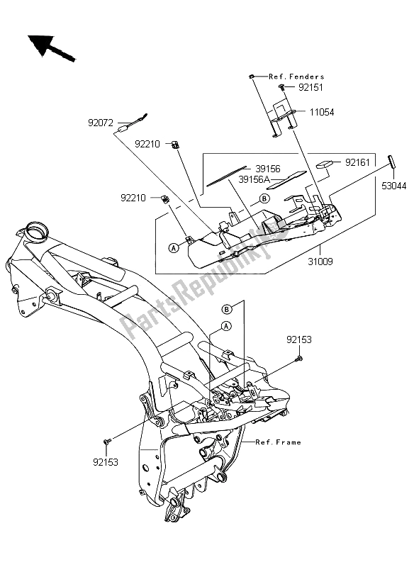 All parts for the Battery Case of the Kawasaki Z 750 ABS 2008