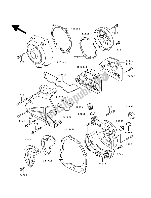 Todas las partes para Cubierta (s) Del Motor de Kawasaki Zephyr 550 1992