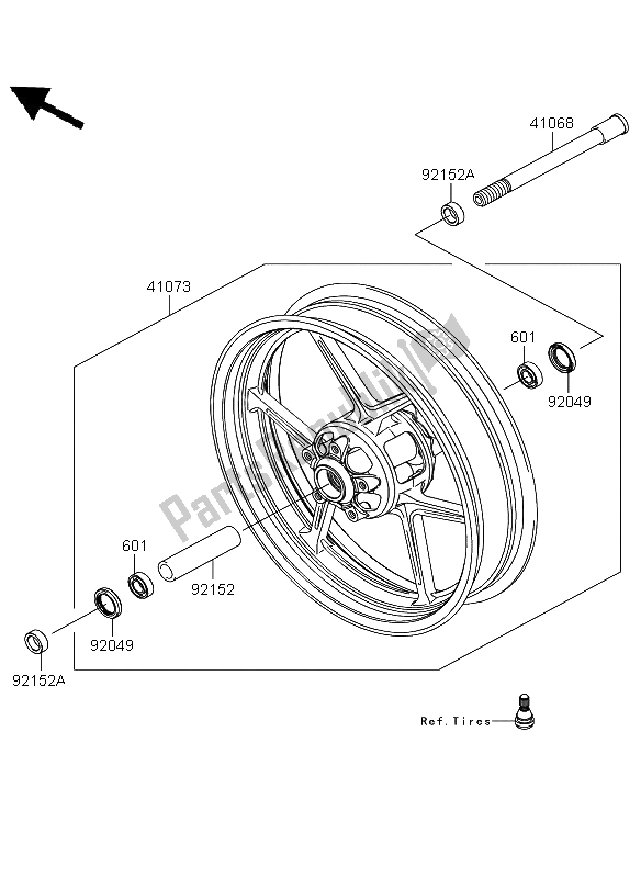 Todas las partes para Buje Delantero de Kawasaki Versys ABS 650 2012