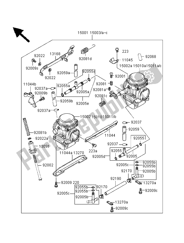 All parts for the Carburetor of the Kawasaki GPZ 500S 2000