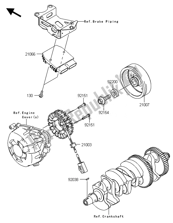 All parts for the Generator of the Kawasaki Versys 1000 2014