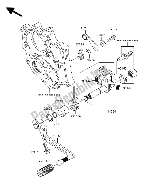 Wszystkie części do Mechanizm Zmiany Biegów Kawasaki ER 6F 650 2008