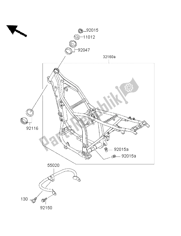 All parts for the Frame of the Kawasaki KLX 650R 1999