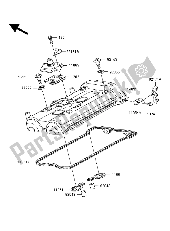 Tutte le parti per il Coperchio Della Testata del Kawasaki ER 6F ABS 650 2008