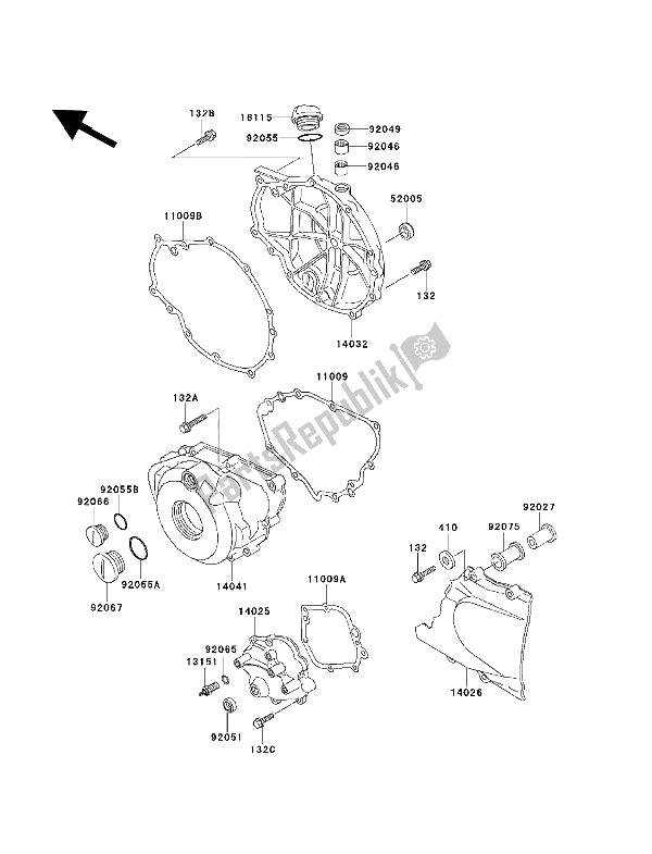 Todas las partes para Cubierta Del Motor de Kawasaki EN 500 1993