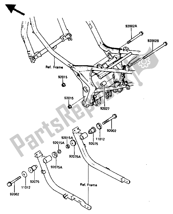 Tutte le parti per il Montaggio Del Telaio del Kawasaki GPZ 600R 1986