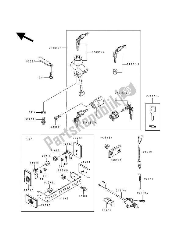 Tutte le parti per il Interruttore Di Accensione del Kawasaki KLE 500 1994