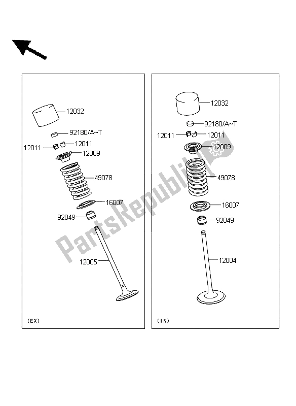 Toutes les pièces pour le Valve (s) du Kawasaki ER 6N 650 2009