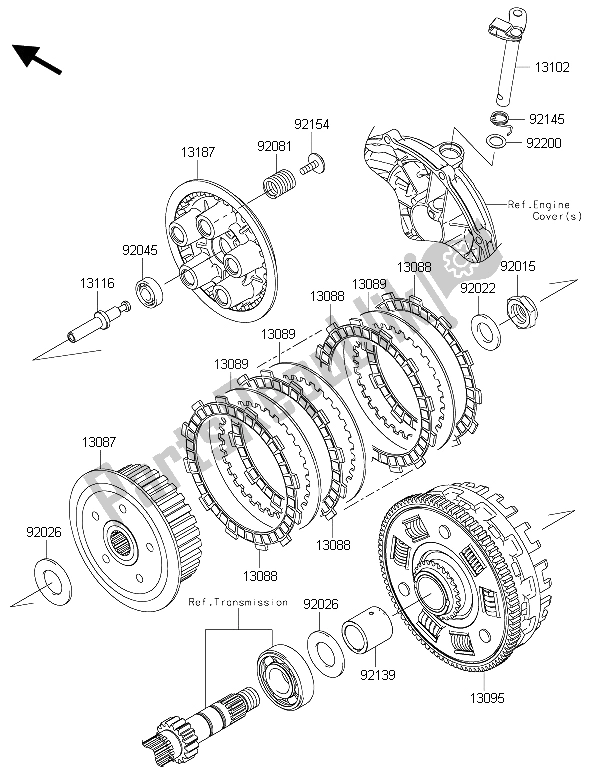All parts for the Clutch of the Kawasaki Versys 650 ABS 2015