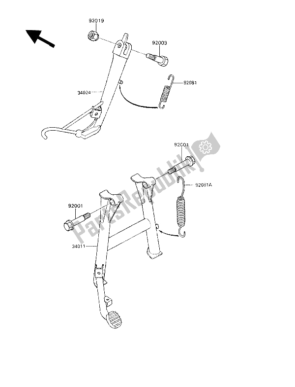 Toutes les pièces pour le Supporter du Kawasaki GPZ 900R 1993