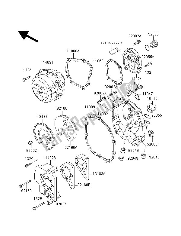 Tutte le parti per il Coperchio Del Motore del Kawasaki ZXR 400 1995