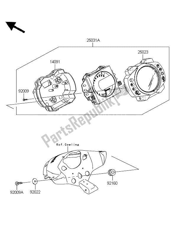 Todas las partes para Metro de Kawasaki Ninja ZX 10R 1000 2009