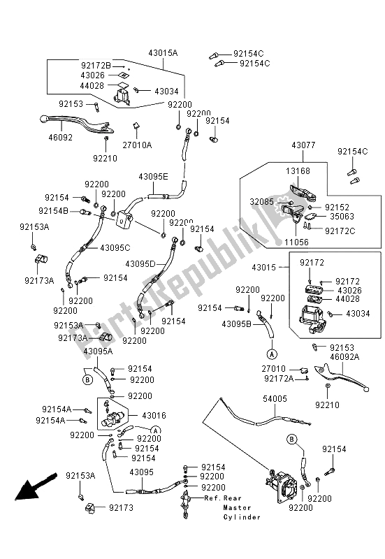 Tutte le parti per il Pompa Freno Anteriore del Kawasaki KVF 300 2013