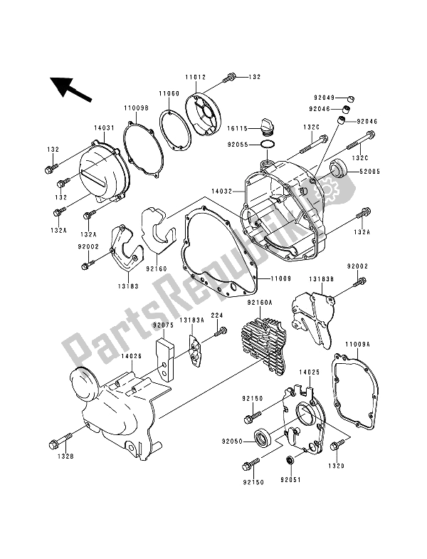 Tutte le parti per il Coperchio Del Motore del Kawasaki Zephyr 750 1994