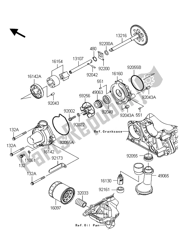All parts for the Oil Pump of the Kawasaki Z 1000 ABS 2010