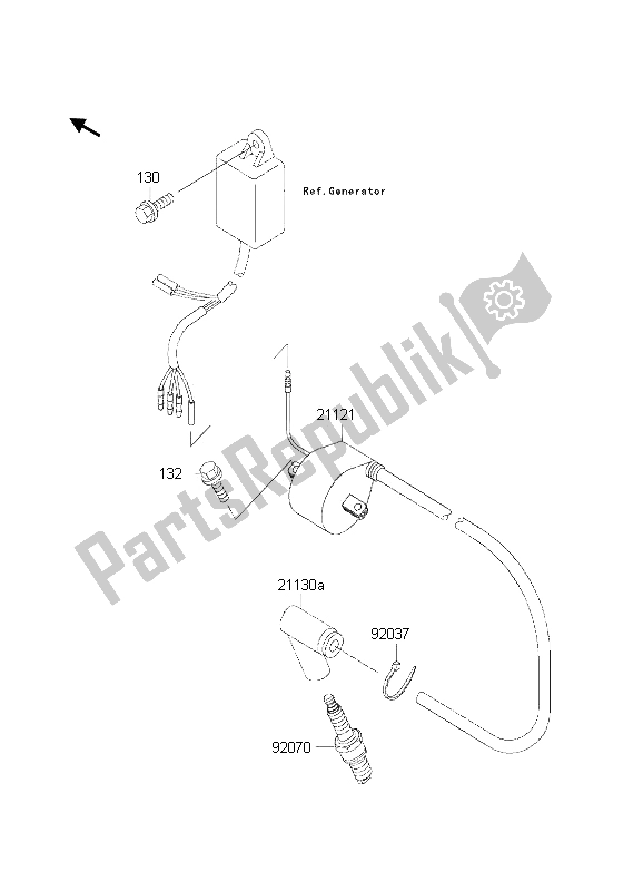 All parts for the Ignition System of the Kawasaki KX 500 2002