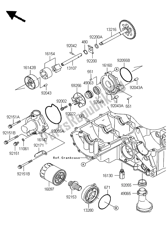 Toutes les pièces pour le La Pompe à Huile du Kawasaki Z 750 ABS 2007