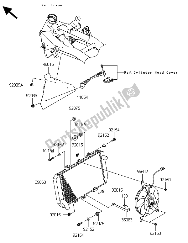 Tutte le parti per il Termosifone del Kawasaki Z 800 ABS DDS 2013