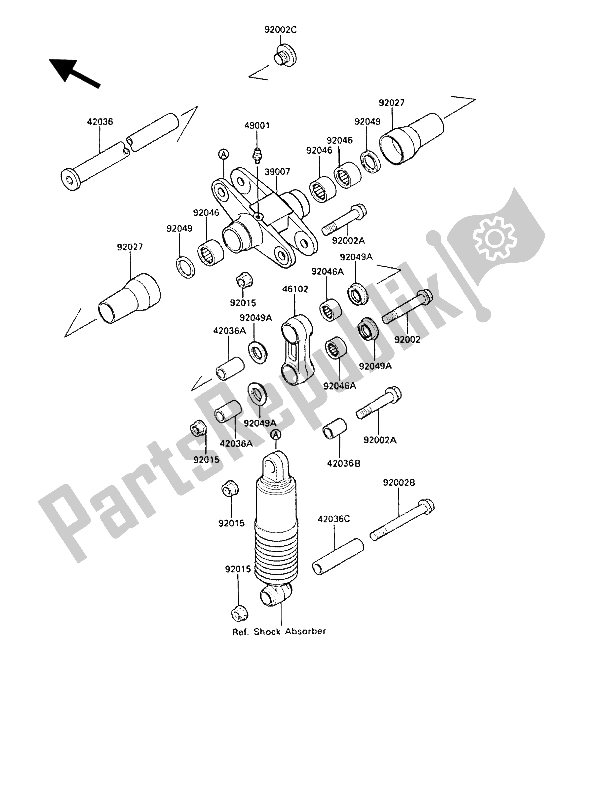 Todas las partes para Suspensión de Kawasaki GPZ 1000 RX 1986