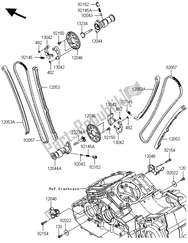 All parts for the Camshaft(s) & Tensioner of the Kawasaki VN 1700 Classic Tourer ABS 2014