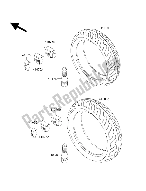 Tutte le parti per il Pneumatici del Kawasaki ZRX 1100 1997