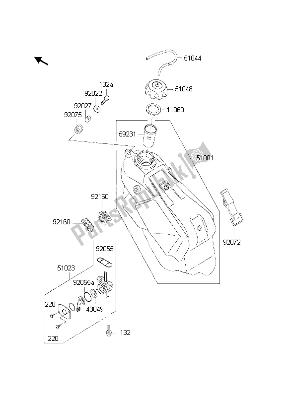 Wszystkie części do Zbiornik Paliwa Kawasaki KX 125 2002