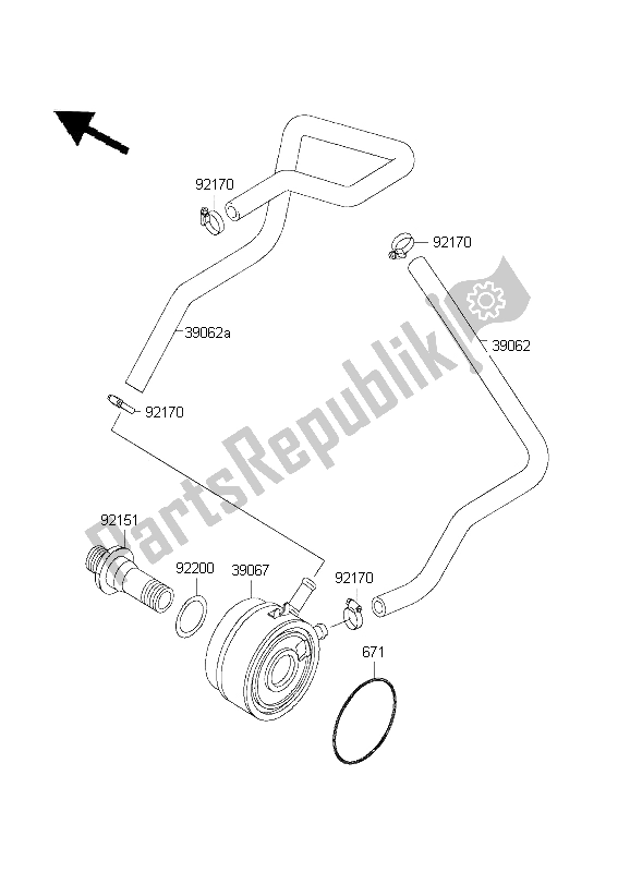 Todas as partes de Radiador De óleo do Kawasaki Ninja ZX 9R 900 2001