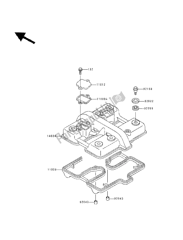 Tutte le parti per il Coperchio Della Testata del Kawasaki GPZ 500S 1994