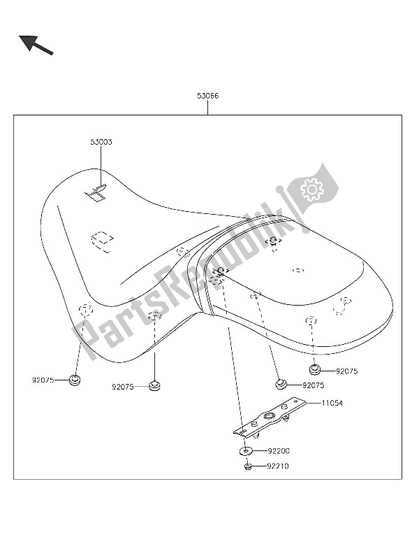 All parts for the Seat of the Kawasaki Vulcan 900 Classic 2016