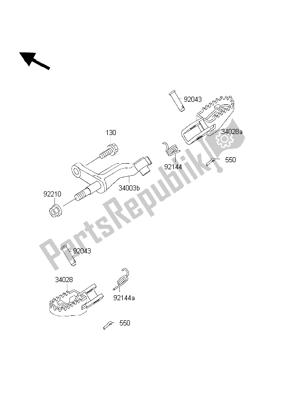 All parts for the Footrests of the Kawasaki KLX 300R 1998