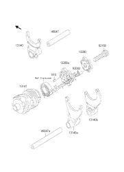 tambour de changement de vitesse et fourchette de changement de vitesse