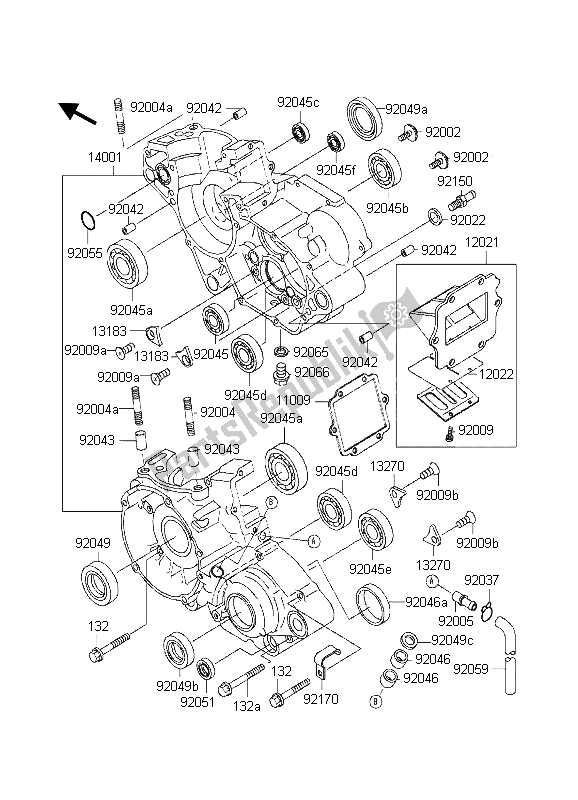 Toutes les pièces pour le Carter du Kawasaki KX 125 1998