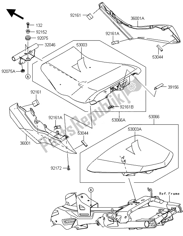 Wszystkie części do Siedzenie Kawasaki ER 6F ABS 650 2014