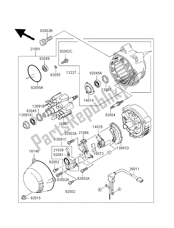 Todas las partes para Generador de Kawasaki ZZR 1100 1995