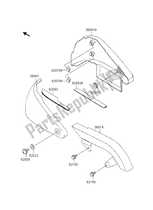 All parts for the Side Covers & Chain Cover of the Kawasaki VN 800 1995