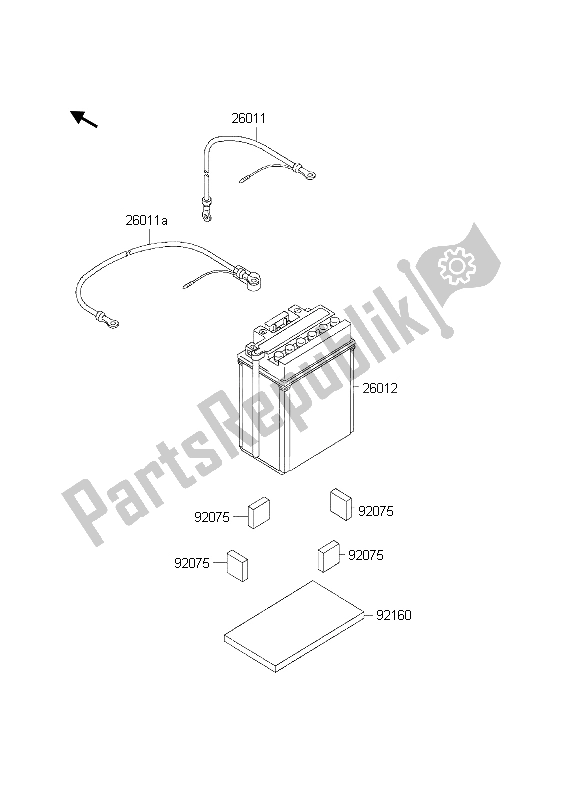 Tutte le parti per il Parti Opzionali (cn) (batteria) del Kawasaki KVF 360 Prairie 4X4 2003