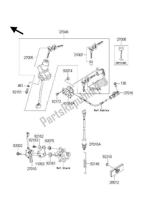 All parts for the Ignition Switch of the Kawasaki Ninja ZX 6R 600 2004