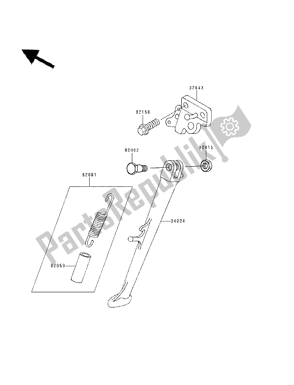 All parts for the Stand(s) of the Kawasaki ZXR 400 1994