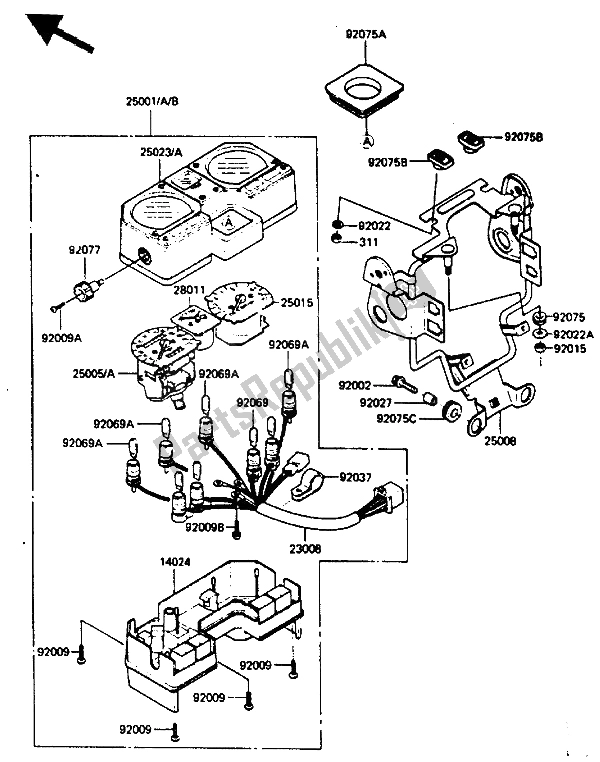 Tutte le parti per il Metro del Kawasaki KLR 250 1985