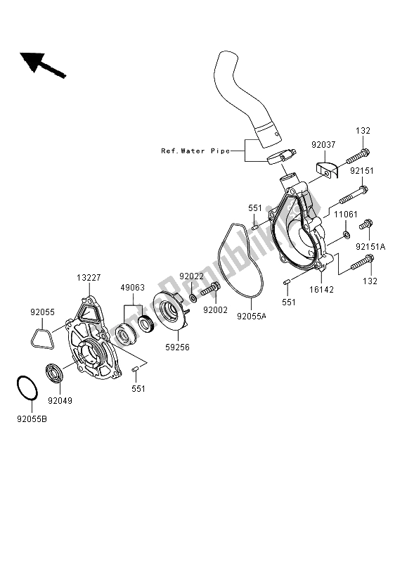 Wszystkie części do Pompa Wodna Kawasaki Versys ABS 650 2008