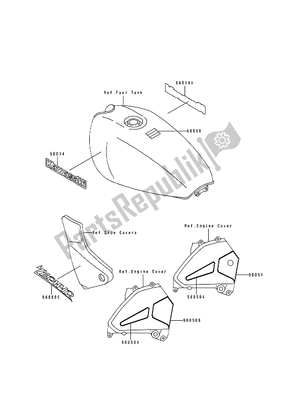 All parts for the Decals of the Kawasaki Zephyr 550 1993